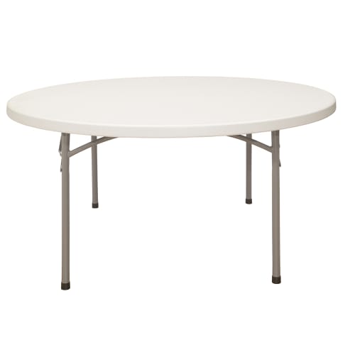 NPS Heavy Duty Folding Table, 60'' Round, Speckled Grey